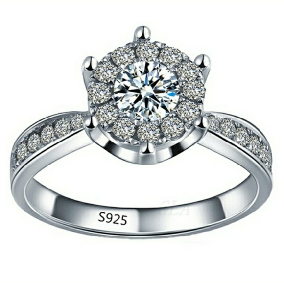 Poshology Jewelry - 925 Sterling Silver Engagement Wedding Ring